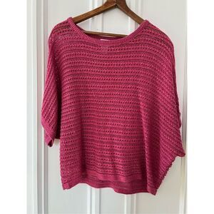 Mossimo supply company dark pink loose knit lightweight short sleeve dolman styl